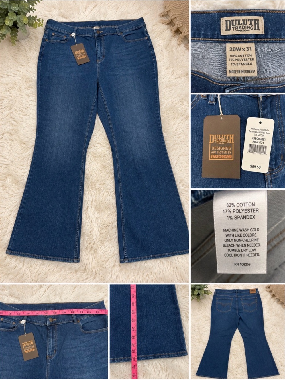 Duluth Trading Women’s 20W x 31 Daily Denim DuluthFlex Bootcut Jeans NWT